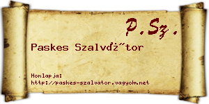 Paskes Szalvátor névjegykártya